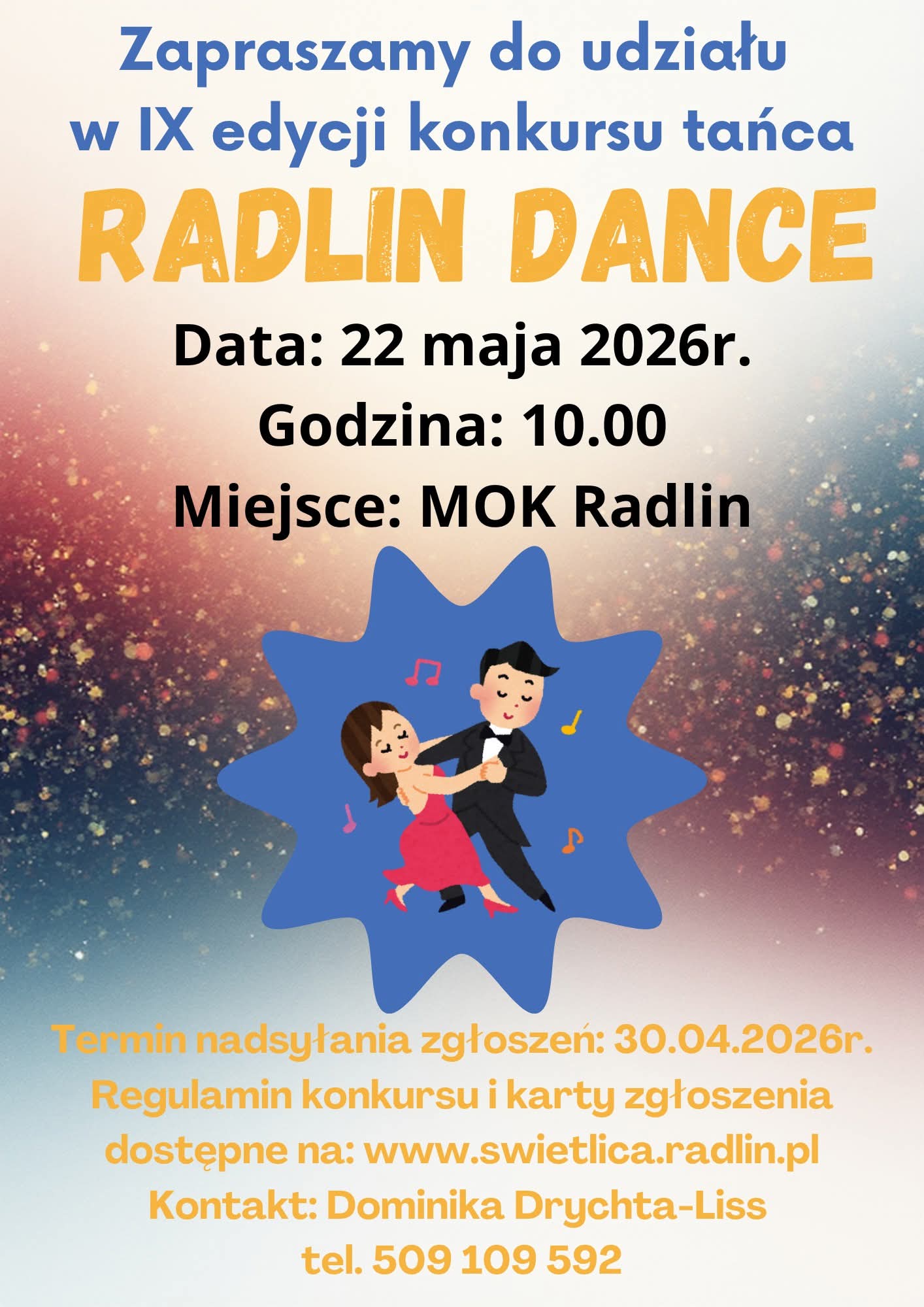 1. Zaproszenie konkurs tańca Radlin Dance IX
