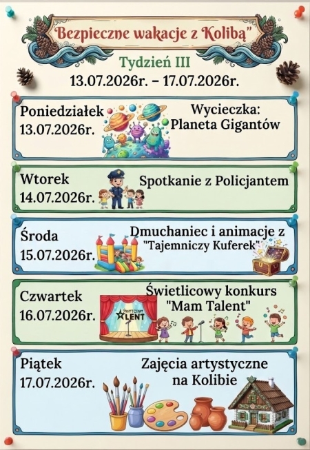 Bezpieczne Wakacje z Kolibą - tydzień III